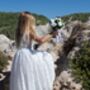 Saffron Ivory White ~ Luxurious Lace Flower Girl Dress, thumbnail 1 of 6