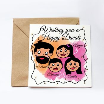 Personalised Family Diwali Card, 2 of 2