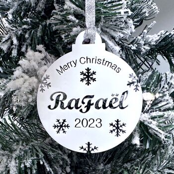 Merry Christmas Personalised Christmas Bauble, 10 of 10