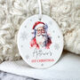 Traditional Santa Any Message Ceramic Disc Hanging Decoration Bauble + Gift Box, thumbnail 6 of 7