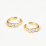 Gold Ear Cuffs With Three Cluster Stones Pair, thumbnail 1 of 4