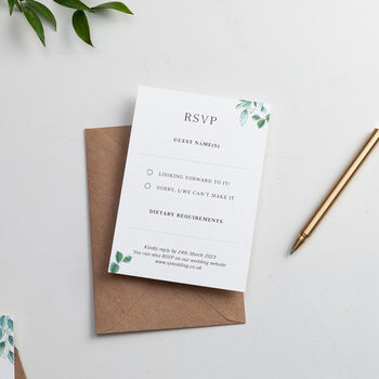 Green Eucalyptus Wedding Invitation Suite, 3 of 8