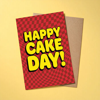 Happy Cake Day Birthday Card Red, 3 of 3