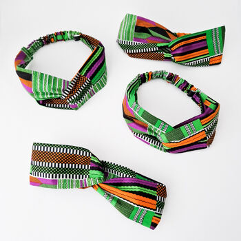 African Print Turban Headband | Green Kofi Print, 2 of 5
