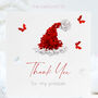 Thank You Butterfly Santa's Hat Christmas Pressies Card, thumbnail 1 of 12
