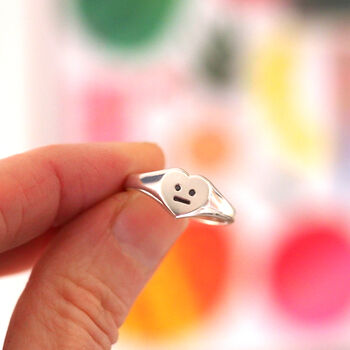 Heart Face Signet Ring, 2 of 12