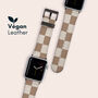 Y2k Almond Check Vegan Leather Apple Watch Band, thumbnail 1 of 6