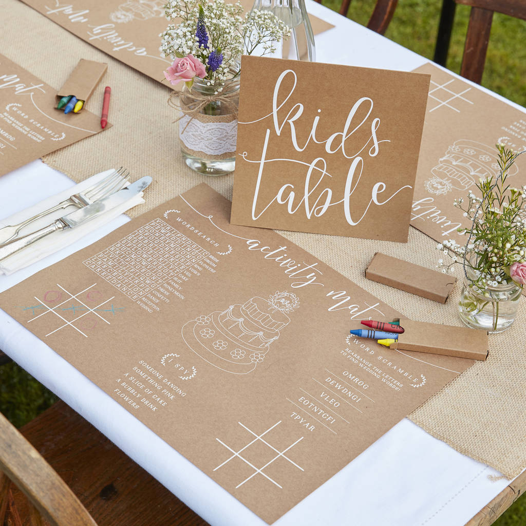 Kids Table Activity Set Wedding Tables By The Wedding of my Dreams