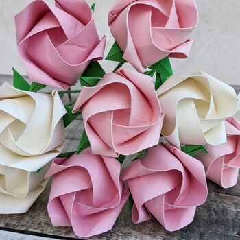 Pastel Origami Paper Roses Bouquet, 3 of 11