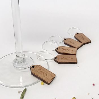 Personalised Five Name Tag Wine Glass Charms, 3 of 9