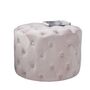 Pale Pink Velvet Buttoned Footstool, thumbnail 2 of 3
