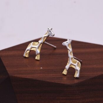 Giraffe Stud Earrings In Sterling Silver, 5 of 11
