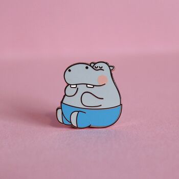 Hippo Enamel Pin | Cute Pin Badges, 5 of 7