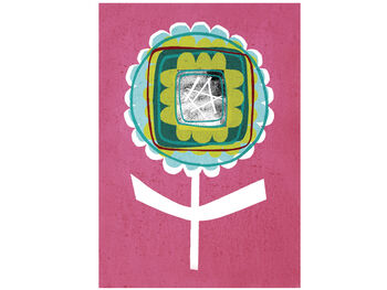 Pink And Green Retro Floral Card, 3 of 3