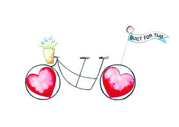 Bicycle Built For Two Anniversary Valentines Card, 2 of 2