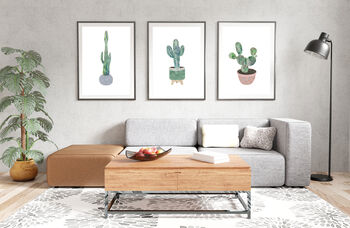 Scandi Boho Cactus Plant Wall Art Print No. One, 3 of 4