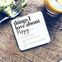 Personalised Things We Love About Our Friend Coaster, thumbnail 1 of 4