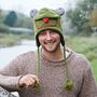 Frog Hand Knitted Woollen Animal Hat, thumbnail 1 of 5
