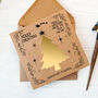 Gold Christmas Tree Scratch Reveal Kraft Card Diy Or Pre Printed Message, thumbnail 2 of 3