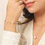Pearl Station Bracelet In Sterling Silver And Gold Vermeil, thumbnail 3 of 10