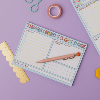 Colourful Daily Things I Need To Get Done Deskpad | Daily Tear Off Notepad, 4 of 5