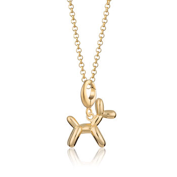 Balloon Dog Necklace, Sterling Silver Or Gold Plated, 5 of 10