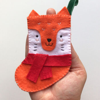 Sew Your Own Felix Fox Stocking Felt Sewing Kit, 5 of 8