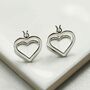 Sterling Silver Heart Hoops, thumbnail 3 of 5