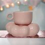 Pink And Yellow Marshmallow Cup And Cloud Saucer, thumbnail 1 of 9