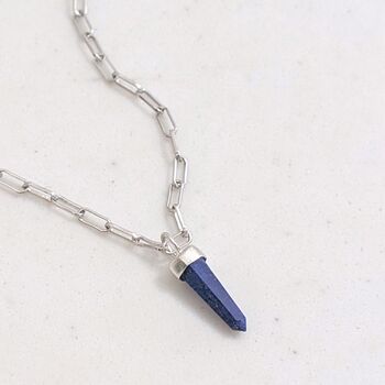 The En Pointe Lapis Lazuli Necklace, Silver, 4 of 8