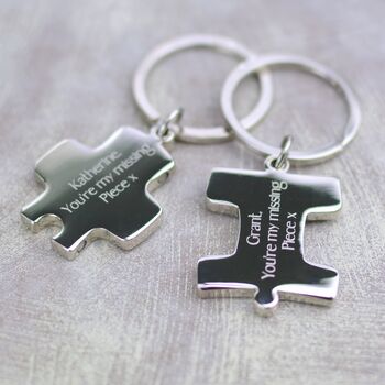 Personalised Couples Silver Jigsaw Keyrings, 4 of 7