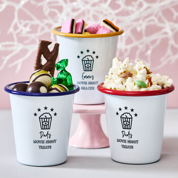 Personalised Coloured Enamel Snack Pot For Her, 4 of 4