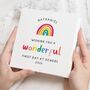 Kids First Day At School Rainbow Card, thumbnail 1 of 7