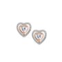 Emily And Ophelia Cubic Zirconia Heart Stud Earrings, thumbnail 1 of 4