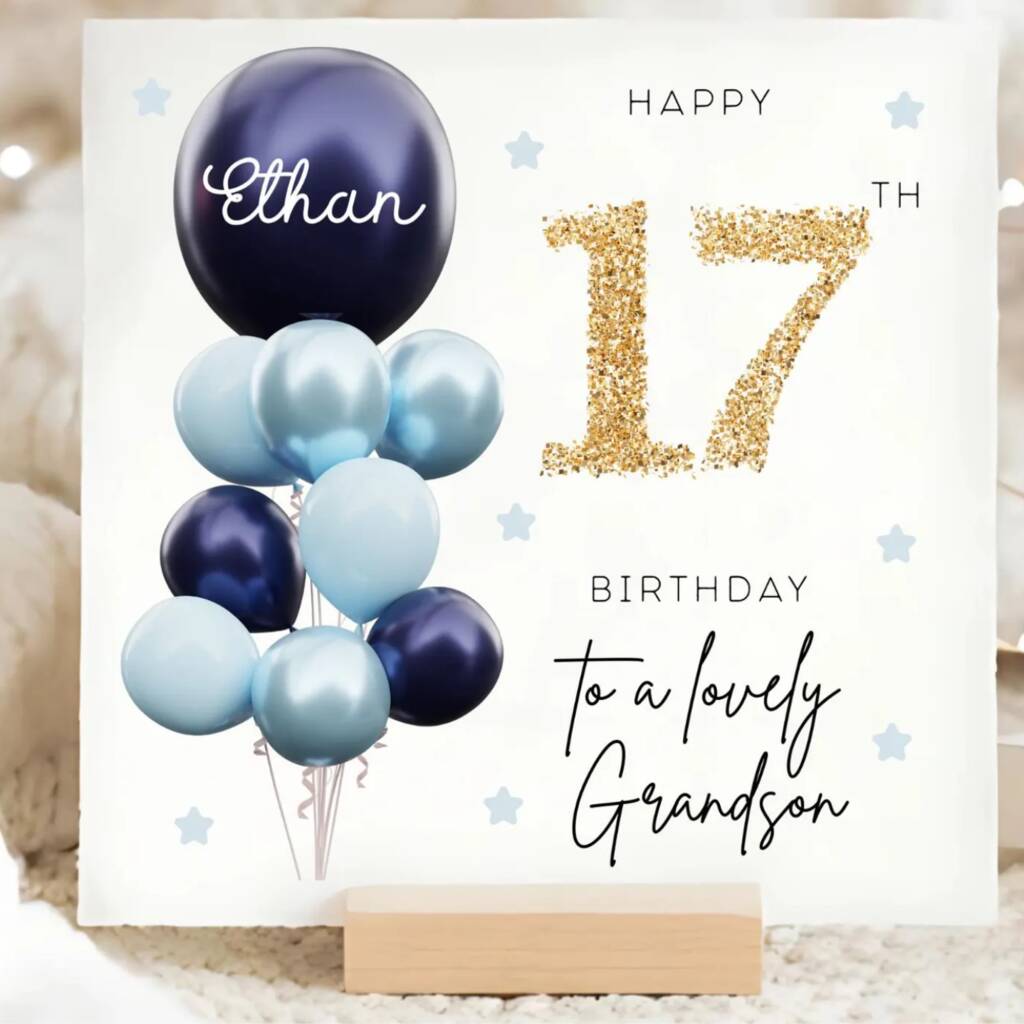 Grandson 17th Birthday Personalised Card