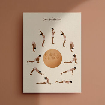 Yoga Postcard Set. Sun Salutation And Moon Salutation, 2 of 3