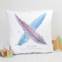 Personalised Couples Initials Feathers Cushion, thumbnail 1 of 4