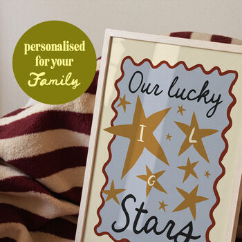 Our Lucky Stars Personalised Family Initials Print, 2 of 12