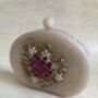 Ivory Hand Poured Pink Luxury Oval Resin Clutch, thumbnail 5 of 10