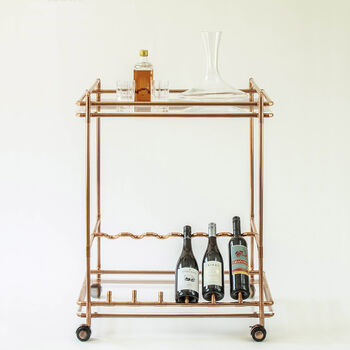 Handmade Bar Cart Trolley With Wine Rack Incorporated, 5 of 5