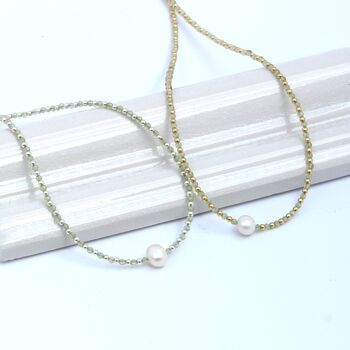 Adjustable Mini Gem Beaded Necklace On Silver Or Gold Vermeil, 10 of 12