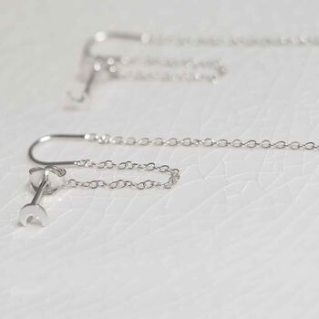 Sterling Silver Moon Threader And Chain Studs, 4 of 6