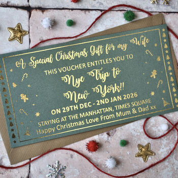 Personalised Gold Foil Special Christmas Gift Voucher, 2 of 4