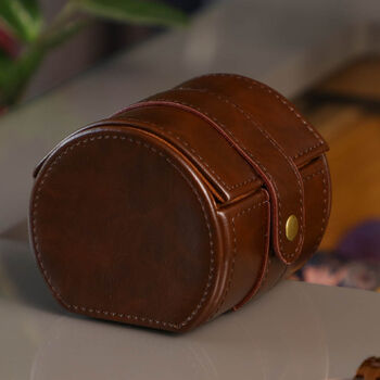 Dad's Personalised Luxury Deep Brown Travel Watch Box, 5 of 9