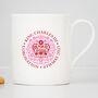 King's Coronation Personalised China Mug Pink Emblem, thumbnail 1 of 4
