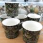 Set Of Six Palace Mugs In William Morris Black Strawberry Thief Design, thumbnail 3 of 10