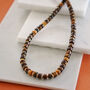Mens Tigers Eye Bead Necklace, thumbnail 1 of 2
