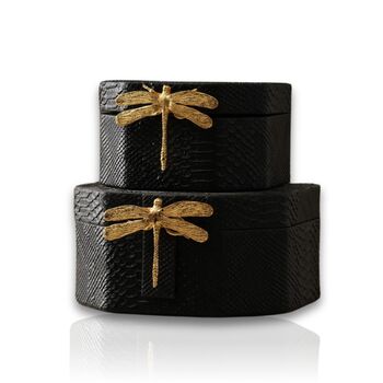 Handmade Burgundy Faux Leather Storage Boxes – Set Of Two, 4 of 4