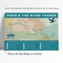 Gift For Paddleboarders – River Thames Map Art Print, thumbnail 4 of 10