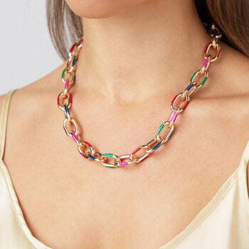 Multi Coloured Chunky Chain Necklace, 2 of 5